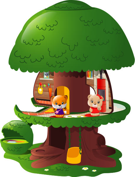 Vulli Arbre Magique Klorofil Tree Tots avec quelques personnages et  accessoires